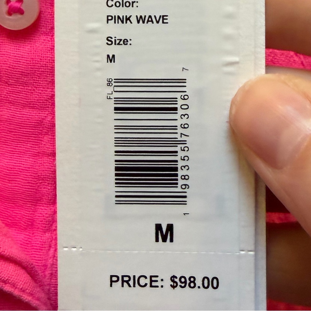 Vineyard Vines Bright Pink Gauze Blouse - Picture 3 of 4